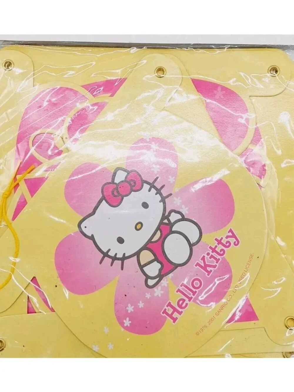 Sanrio Hello Kitty Happy Birthday Banner 8 Foot Pastels Yellow Pink 2001 Jointed